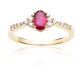 Gold ring with ruby and diamonds.