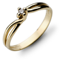 oryginalny pierścionek zaręczynowy z brylantem - zółte złoto