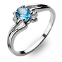 Zaręczynowy blękit topazu i błyskotliwe brylanty - to idealny wzór pierścionka na zaręczyny