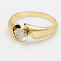 pierścionek z zoltego i białego złota z brylantem- okazały wzór